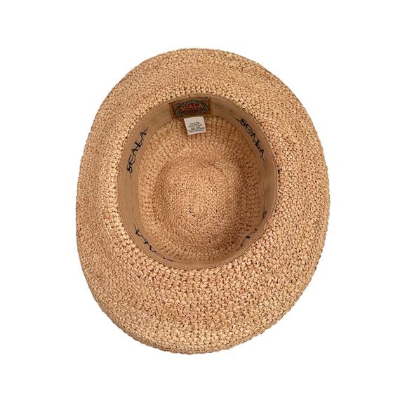 Scala Collezione Straw Sun Hat Brown Suede Band Boho Western Style One Size - Picture 6 of 8